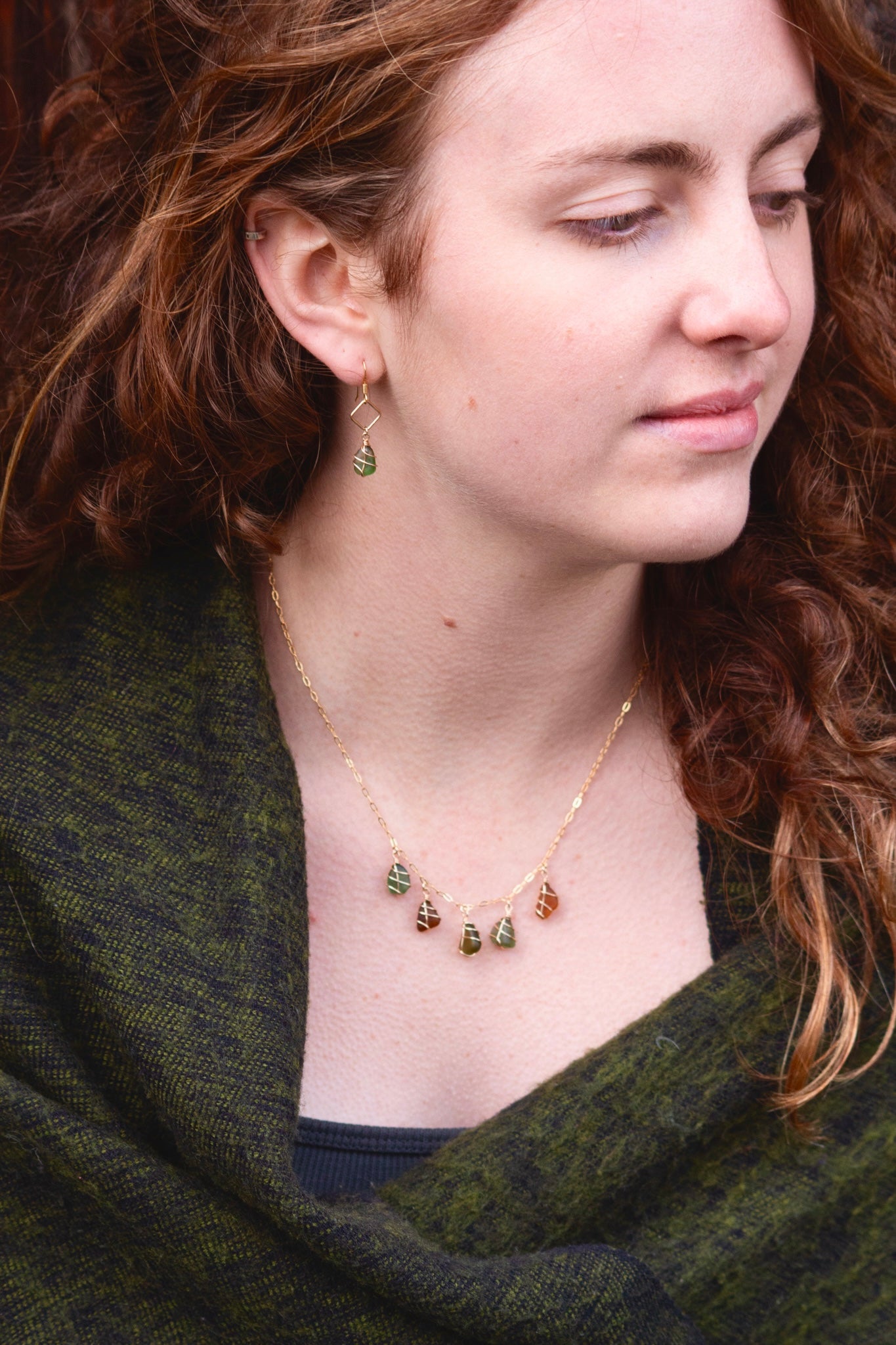 Rain Drop Necklace - Gold Filled & Warm tones