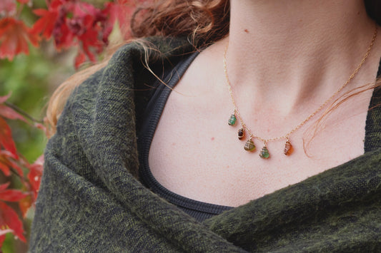 Rain Drop Necklace - Gold Filled & Warm tones