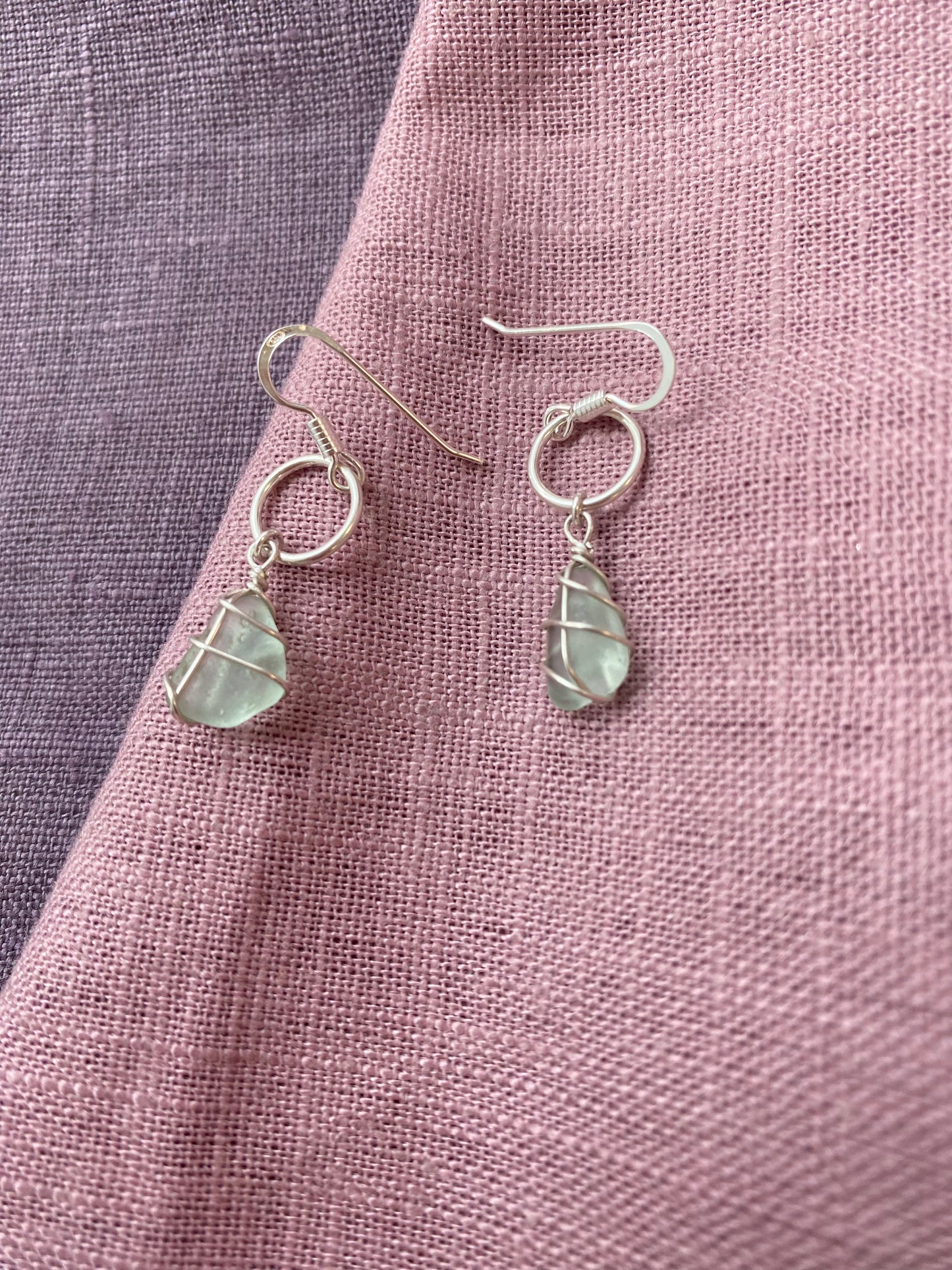 Thea Earrings in Silver & Light Blue