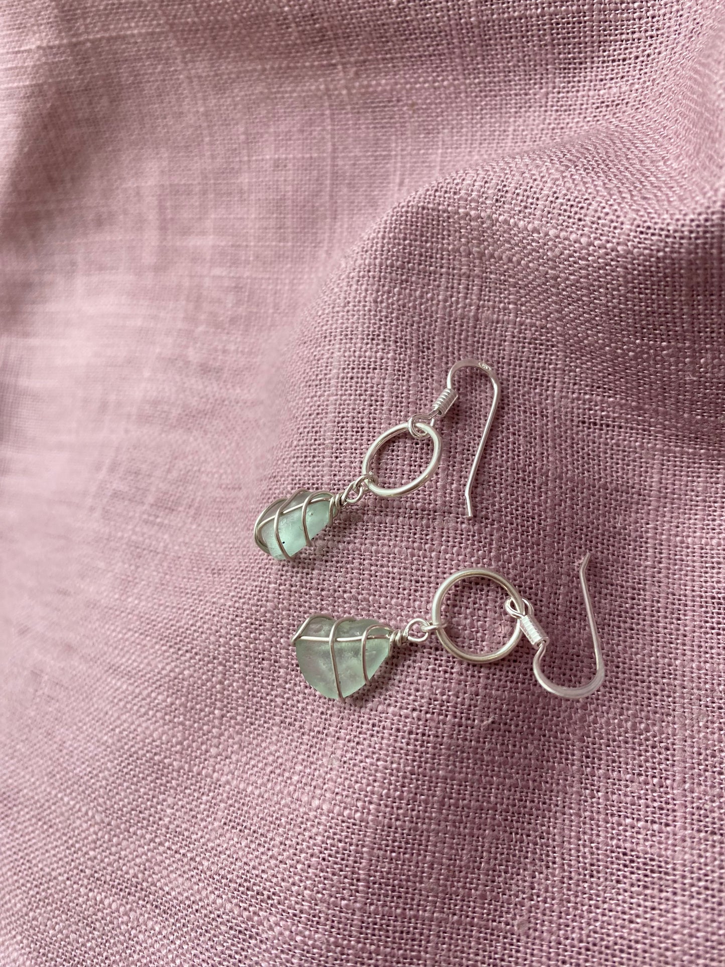 Thea Earrings in Silver & Light Blue