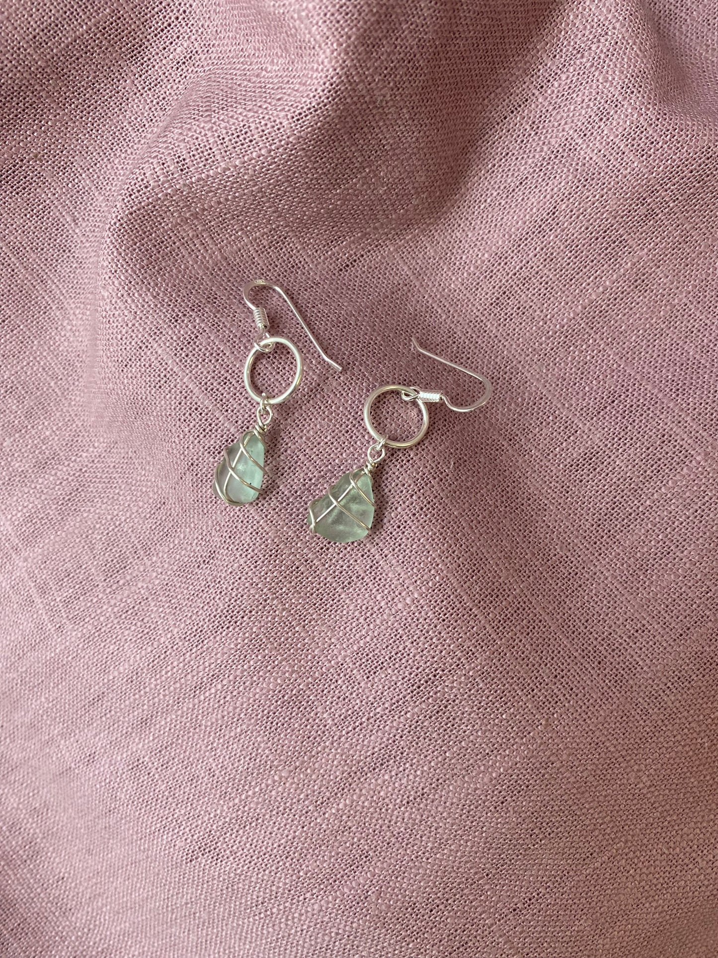 Thea Earrings in Silver & Light Blue