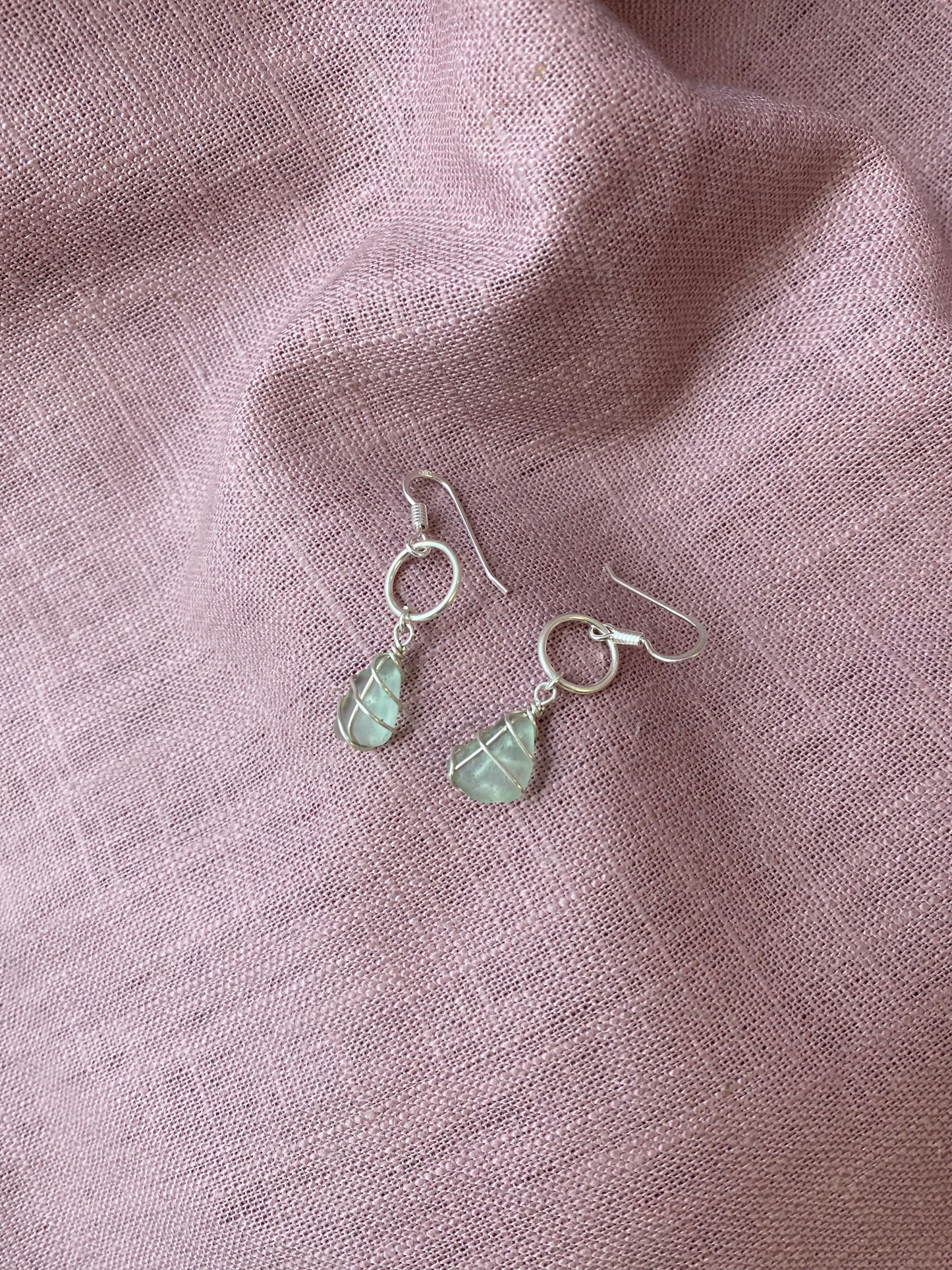 Thea Earrings in Silver & Light Blue