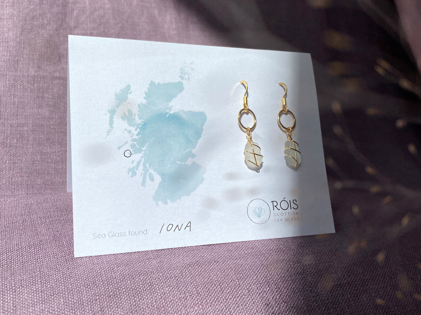 Thea Earrings in Gold & White