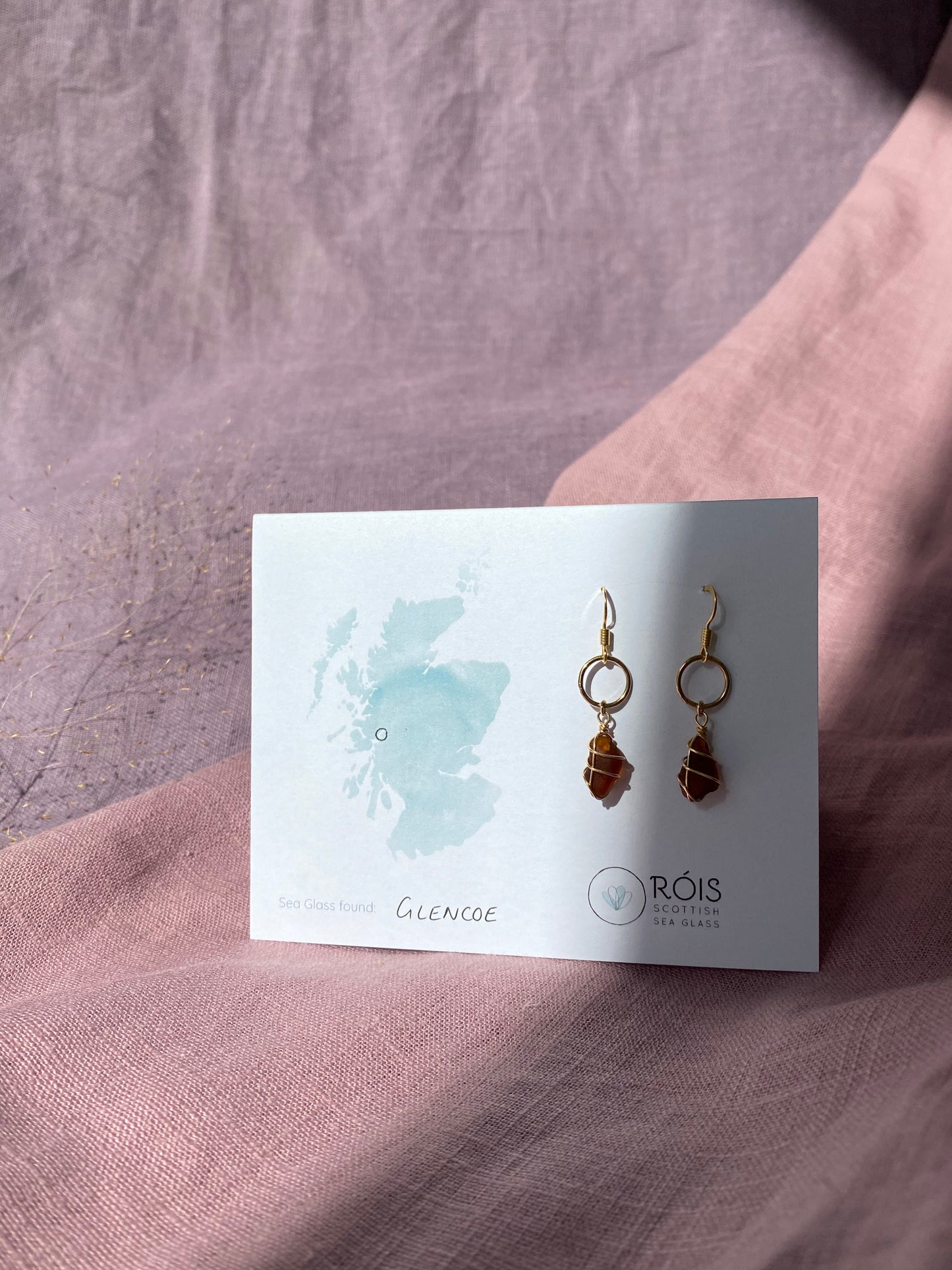 Thea Earrings in Gold & Amber