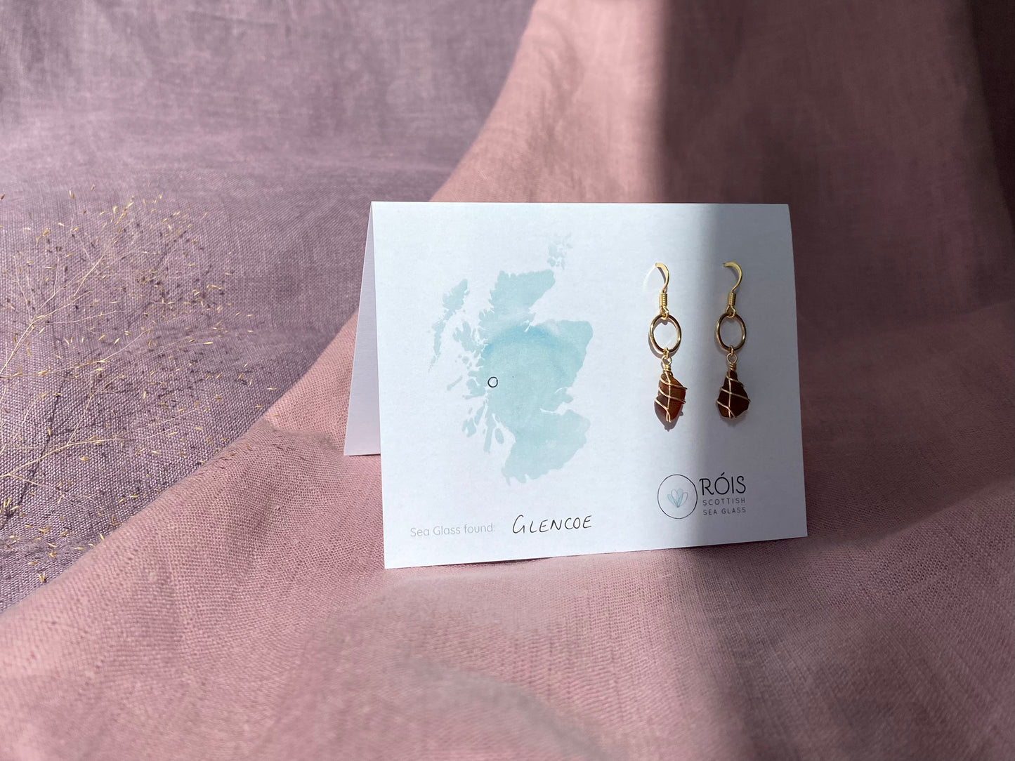 Thea Earrings in Gold & Amber