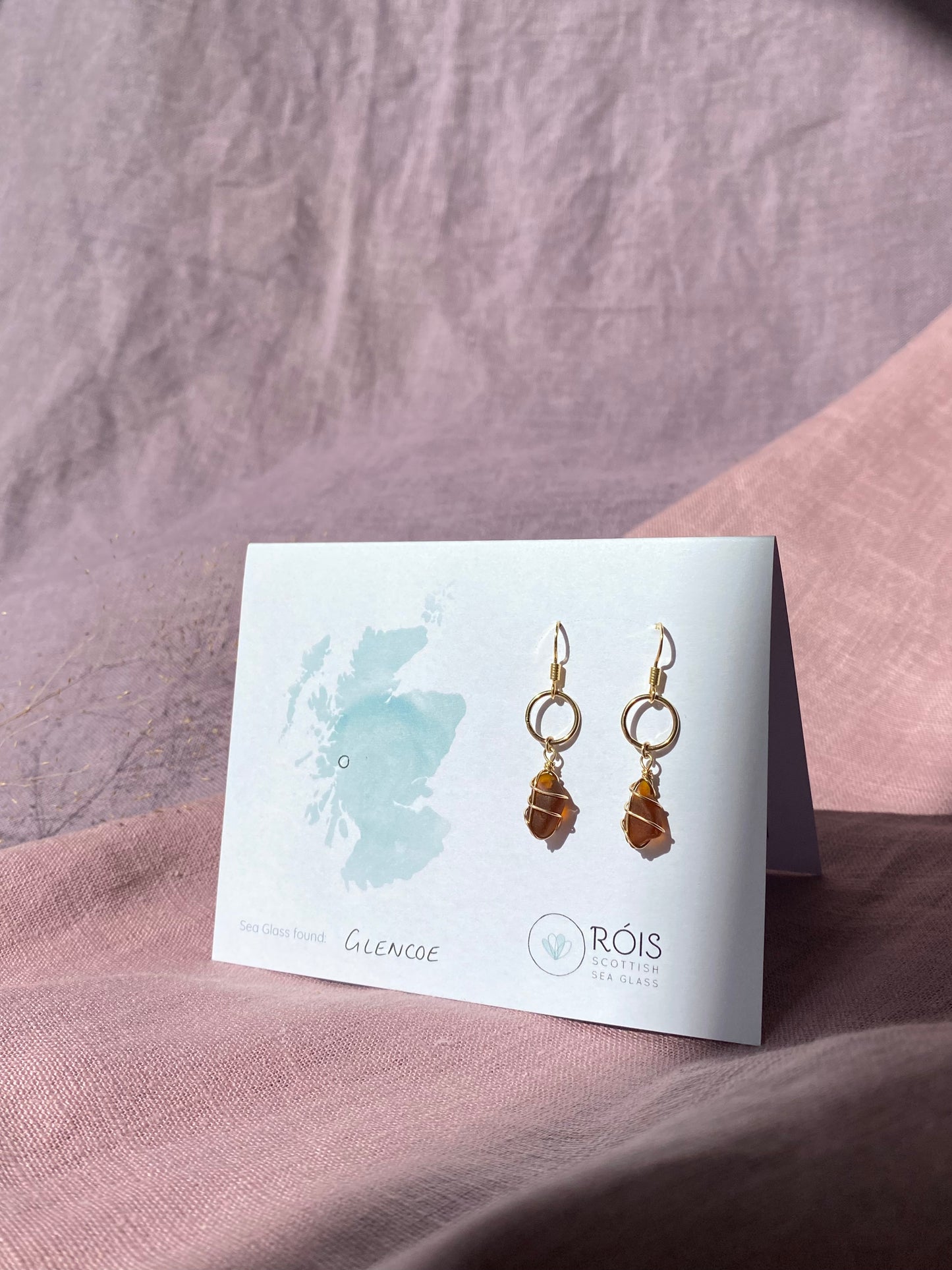 Thea Earrings in Gold & Amber