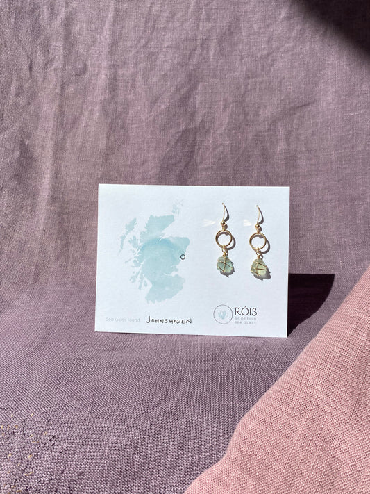 Thea Earrings in Gold & Light Blue