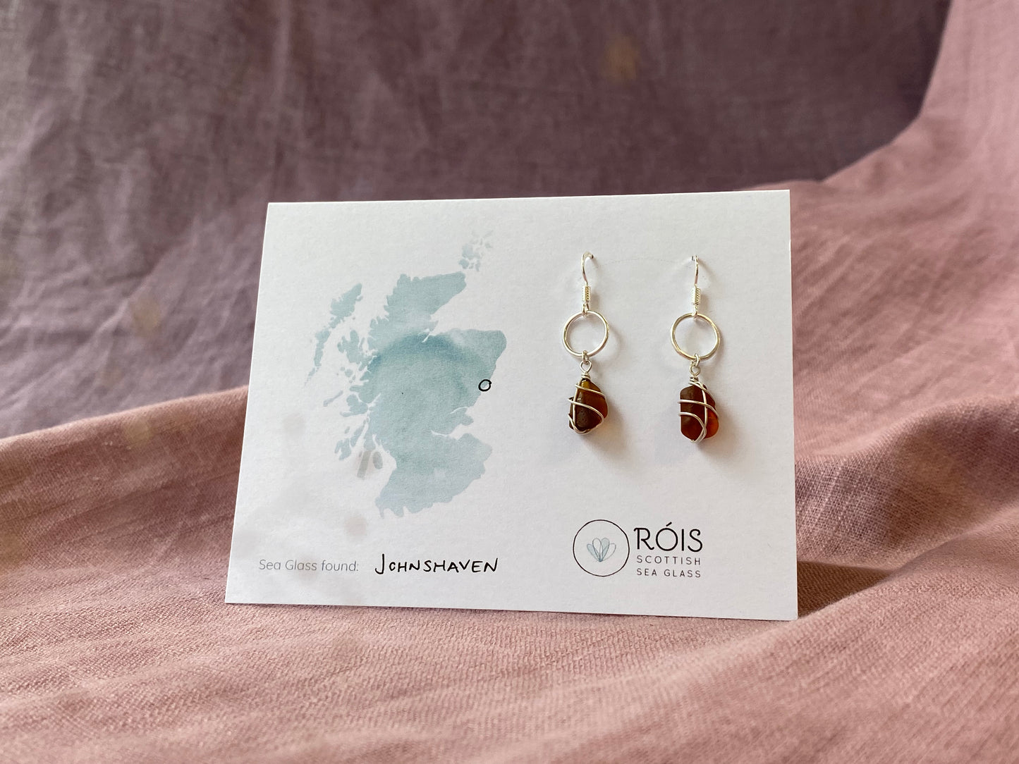 Thea Earrings in Silver & Amber