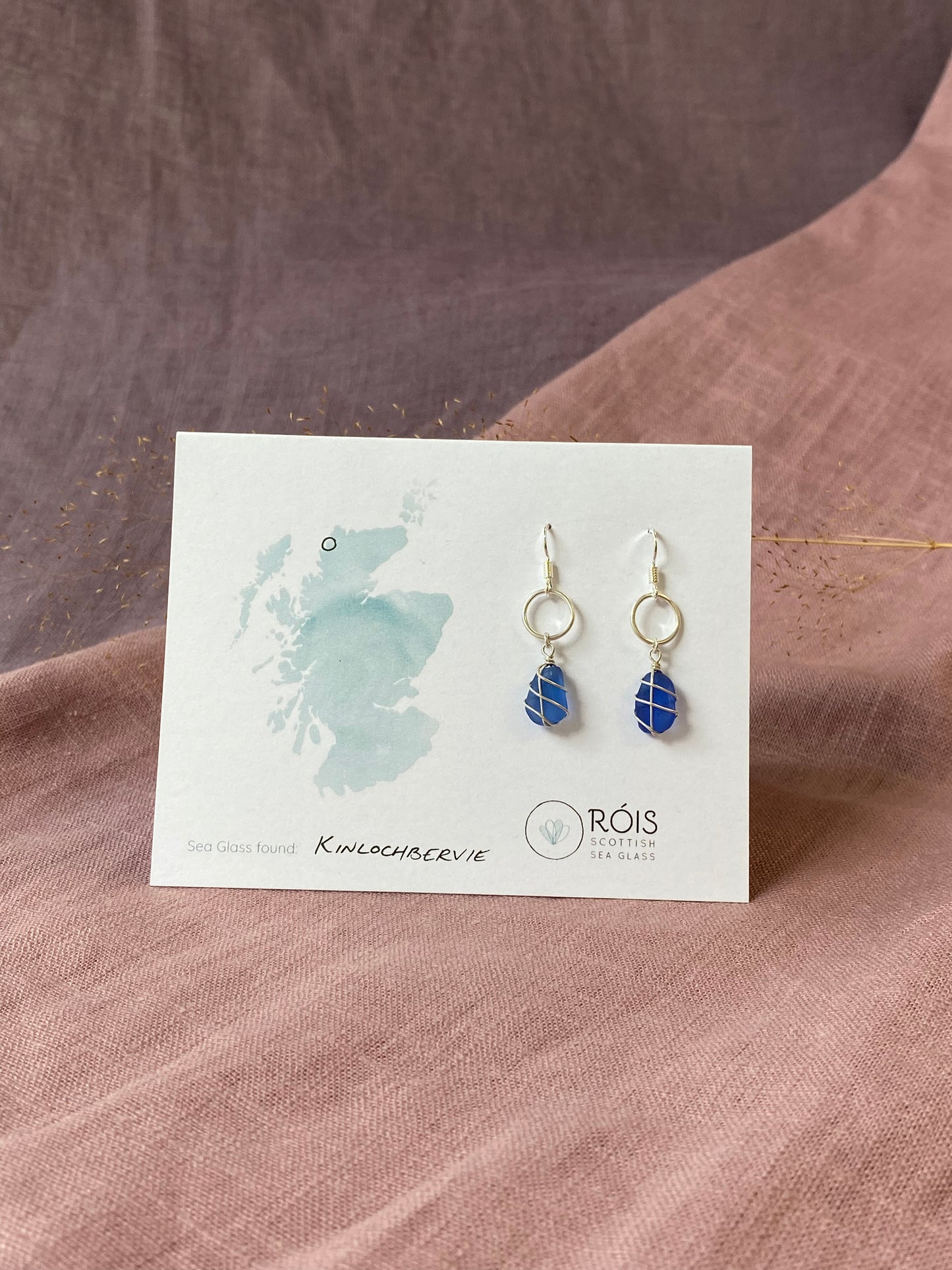 Thea Earrings in Silver & Cornflower Blue