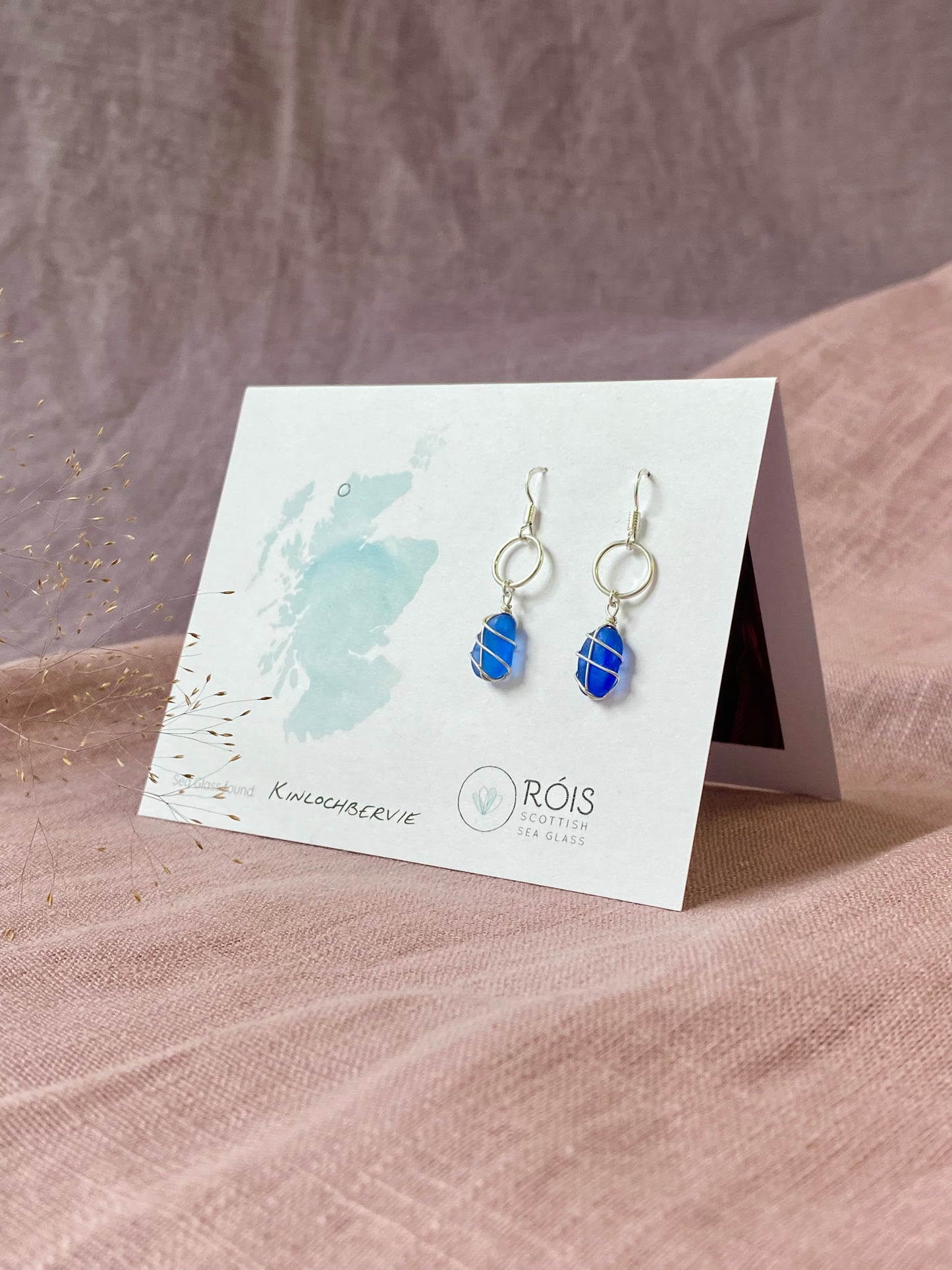 Thea Earrings in Silver & Cornflower Blue