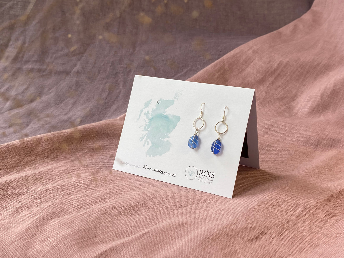 Thea Earrings in Silver & Cornflower Blue