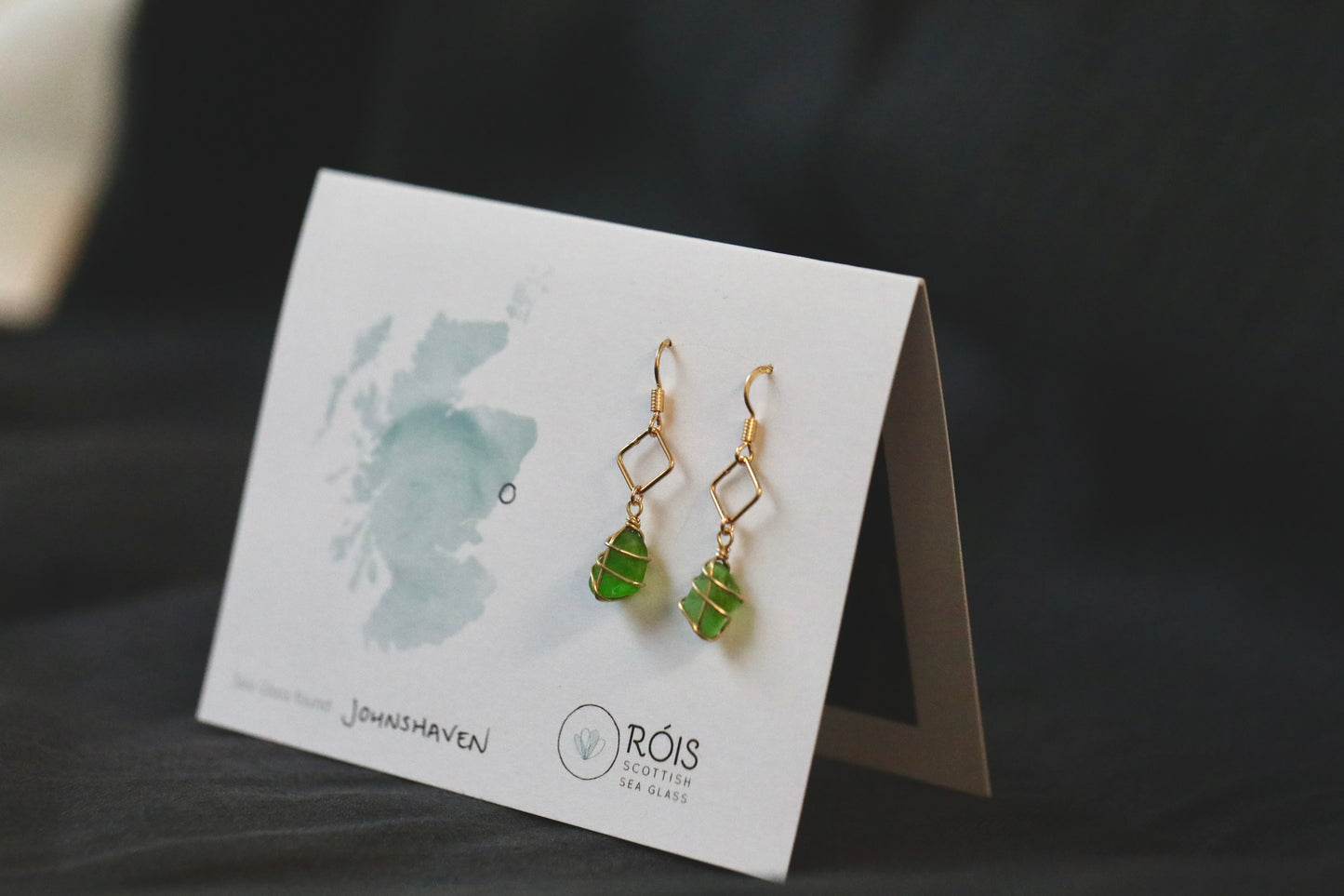 Xanthe Earrings in Gold & Bright Green