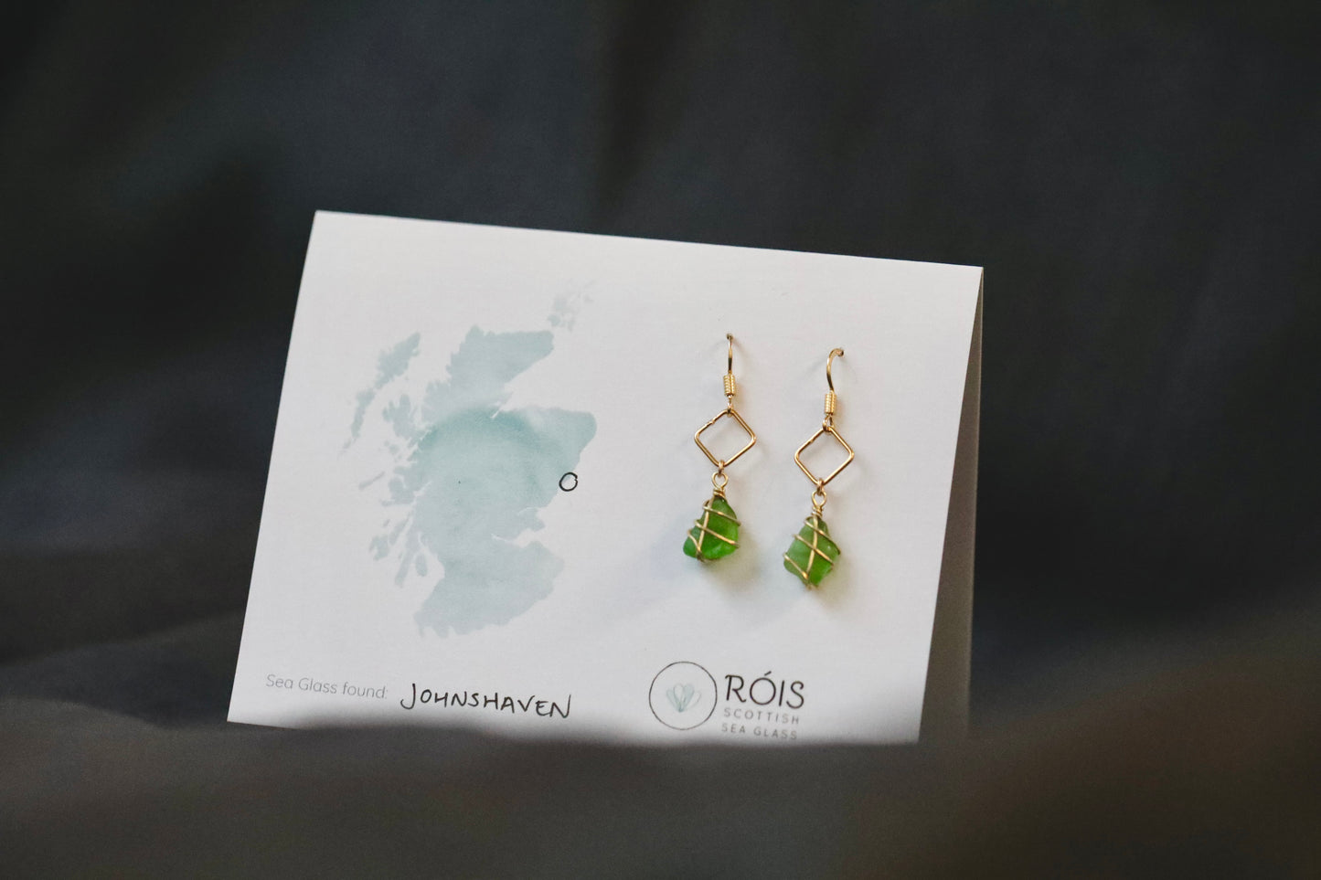 Xanthe Earrings in Gold & Bright Green