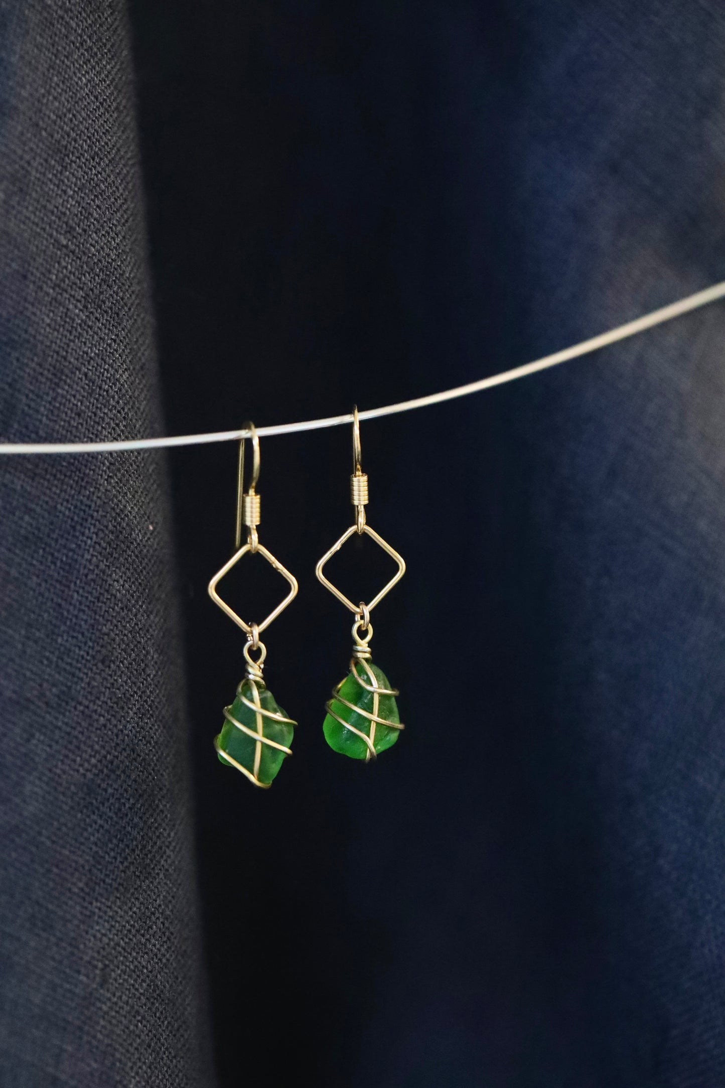 Xanthe Earrings in Gold & Bright Green