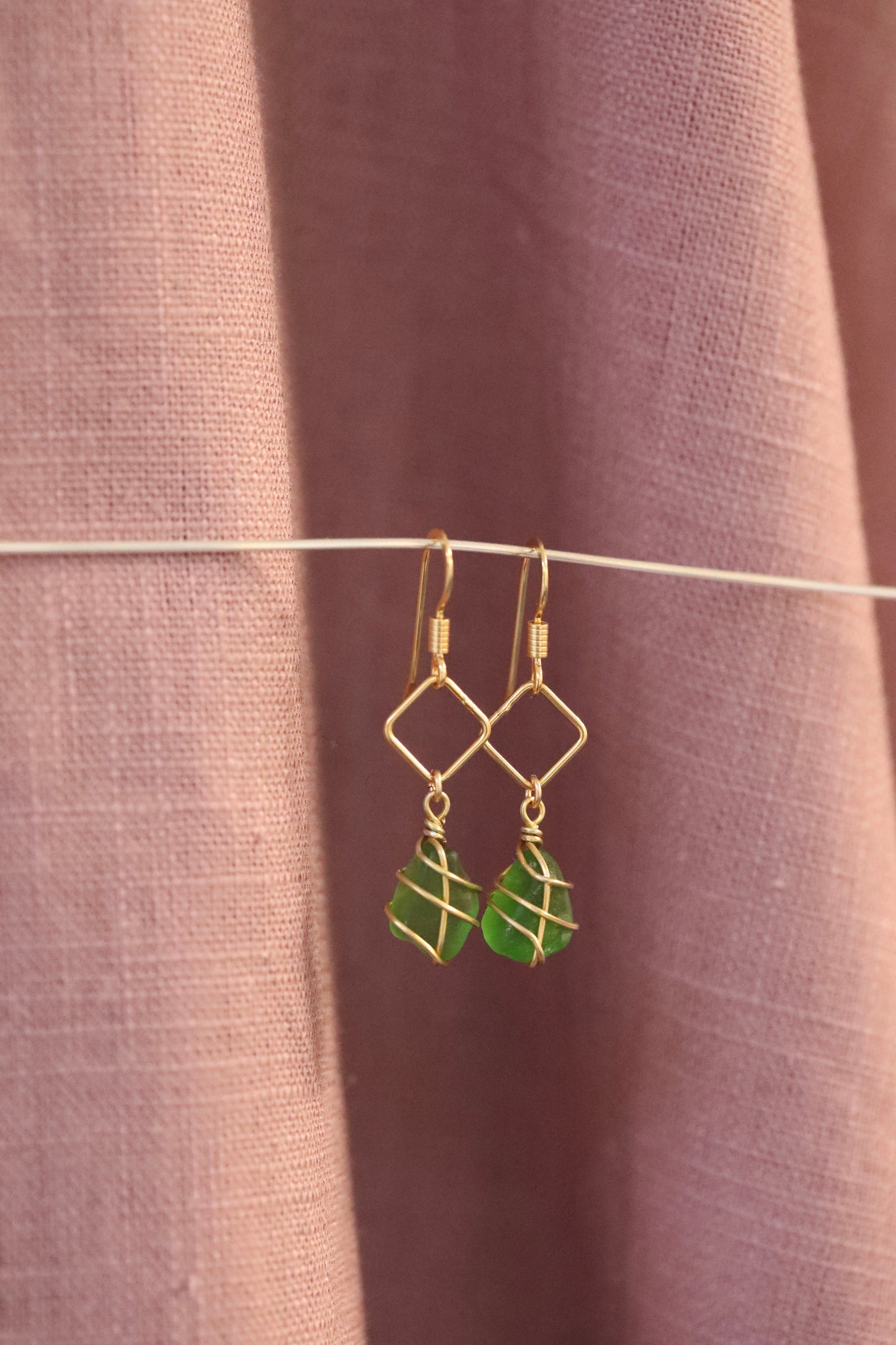 Xanthe Earrings in Gold & Bright Green