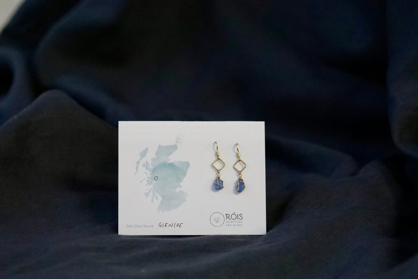 Xanthe Earrings in Gold & Cornflower Blue