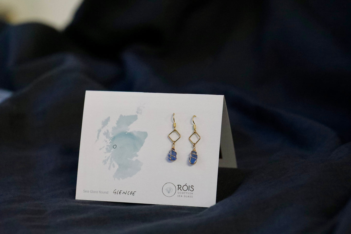 Xanthe Earrings in Gold & Cornflower Blue