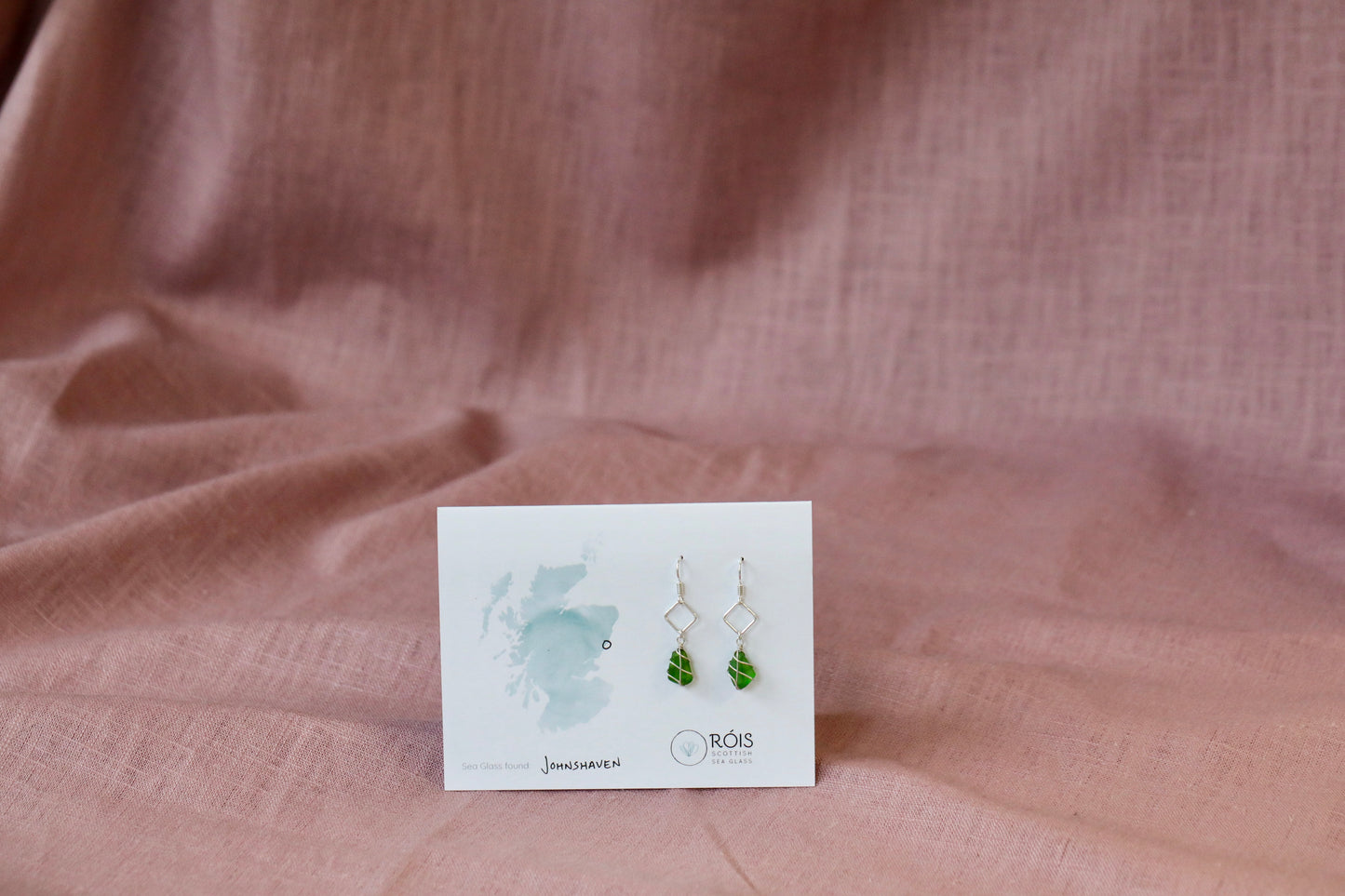 Xanthe Earrings in Silver & Bright Green