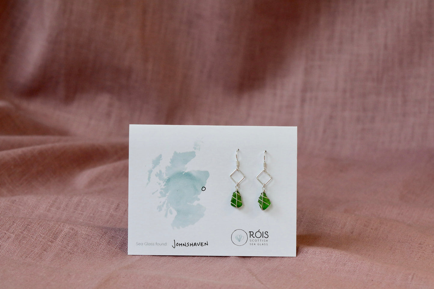 Xanthe Earrings in Silver & Bright Green