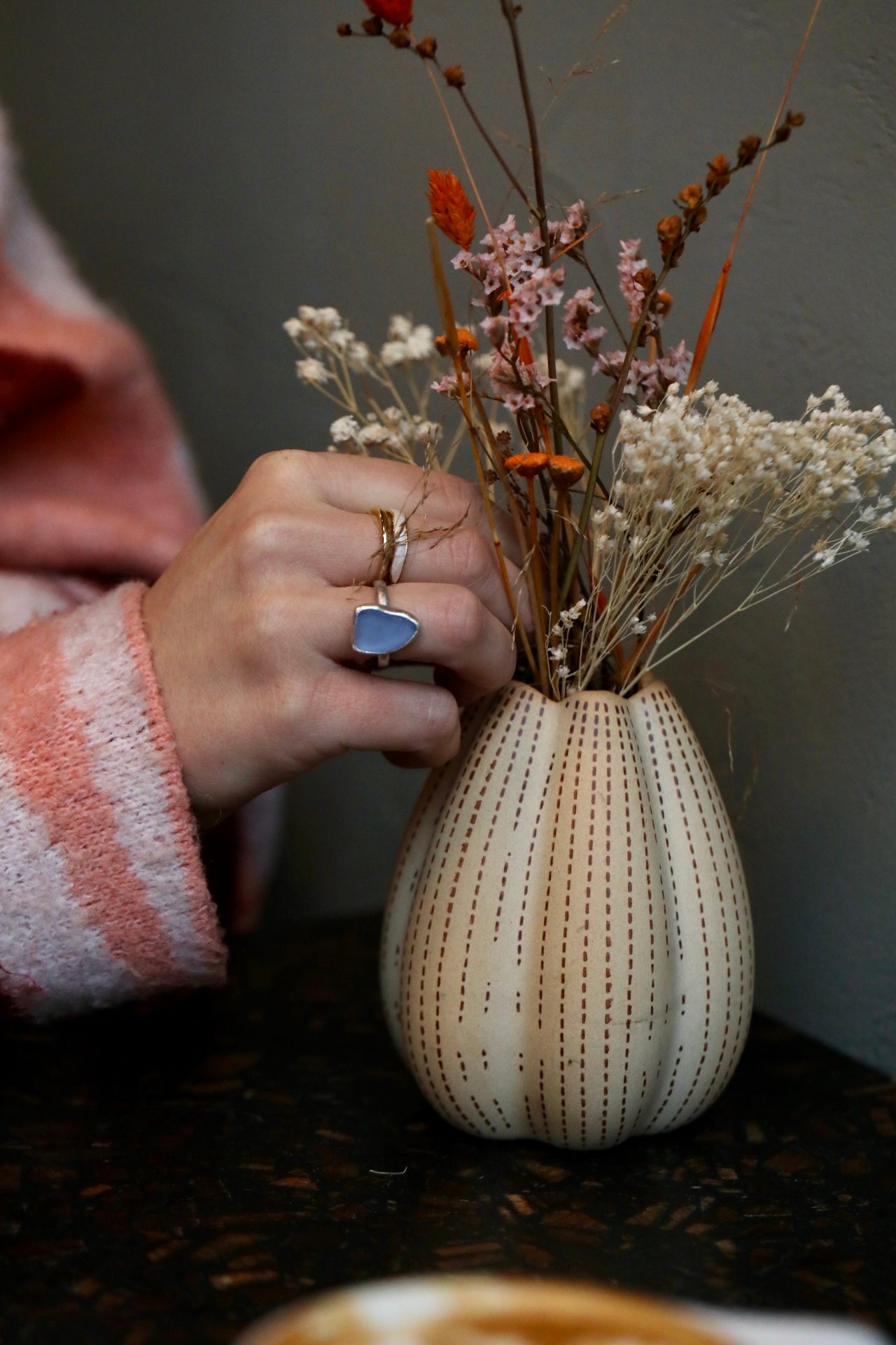 GLENCOE cornflower blue & silver ring - Size L