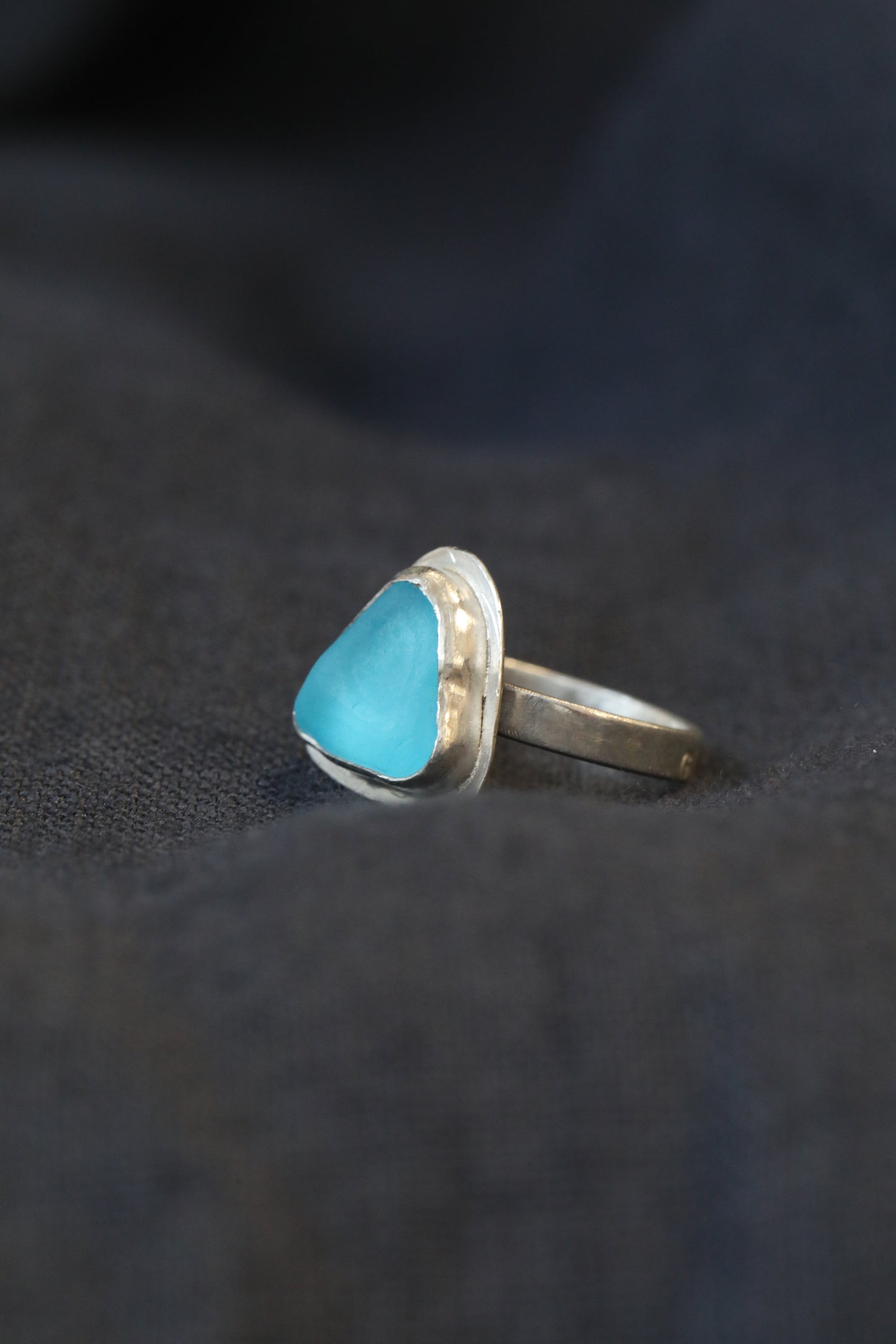 GLENCOE no.2 turquoise & silver ring - Size O