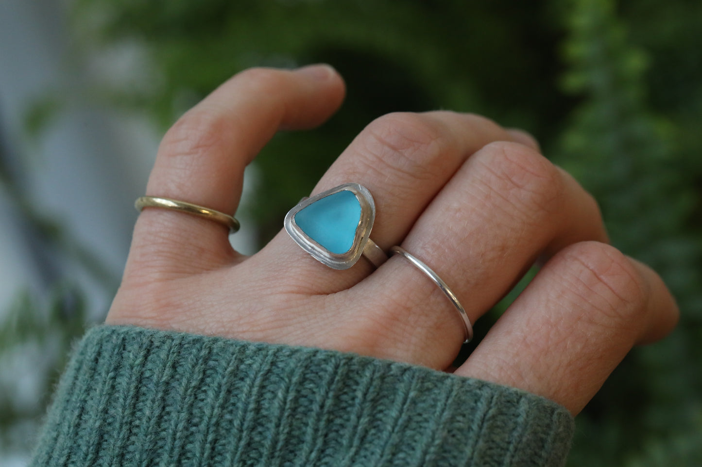 GLENCOE no.2 turquoise & silver ring - Size O