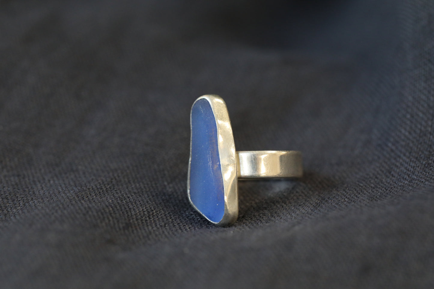 KINTYRE denim blue & silver ring - Size M