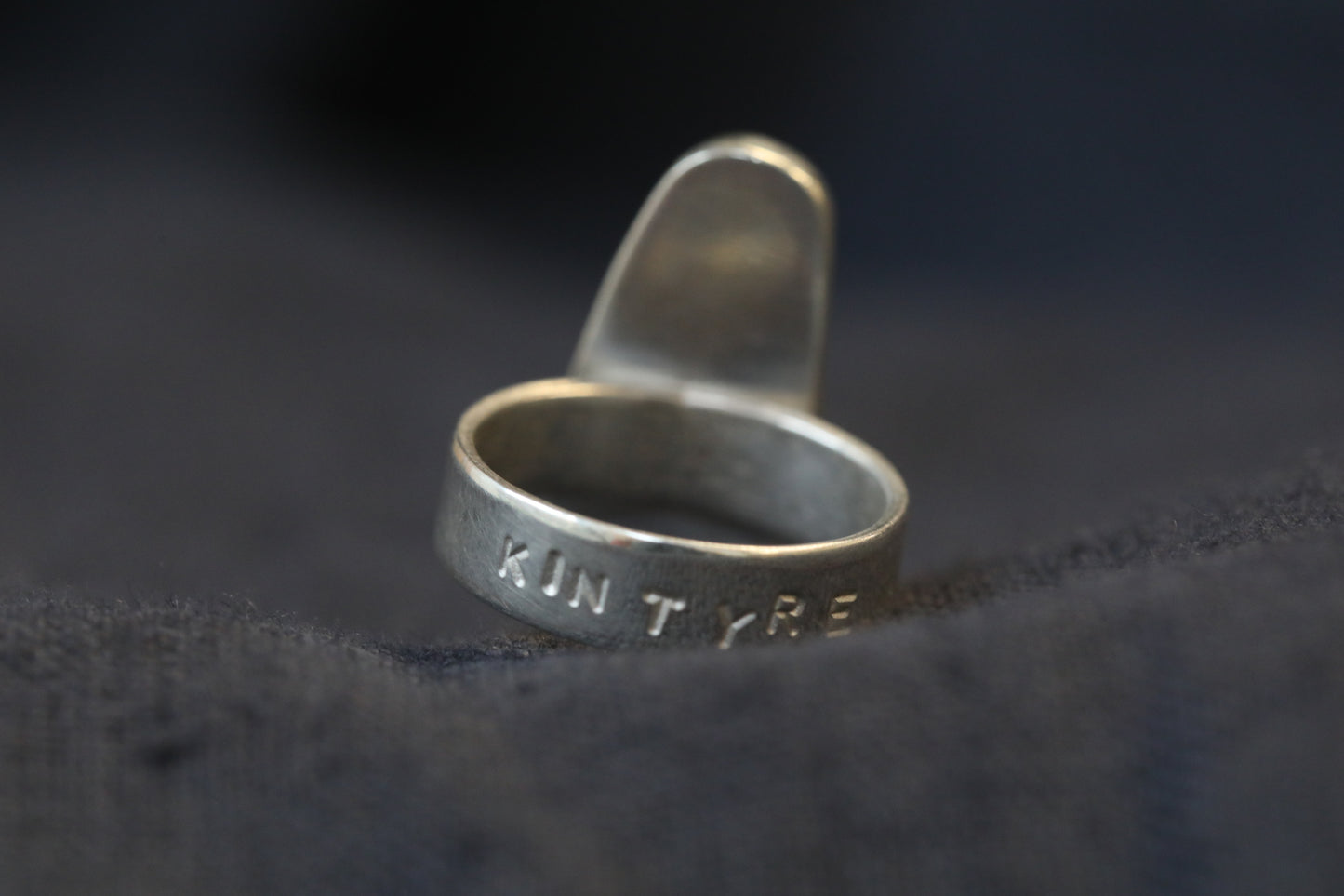 KINTYRE denim blue & silver ring - Size M