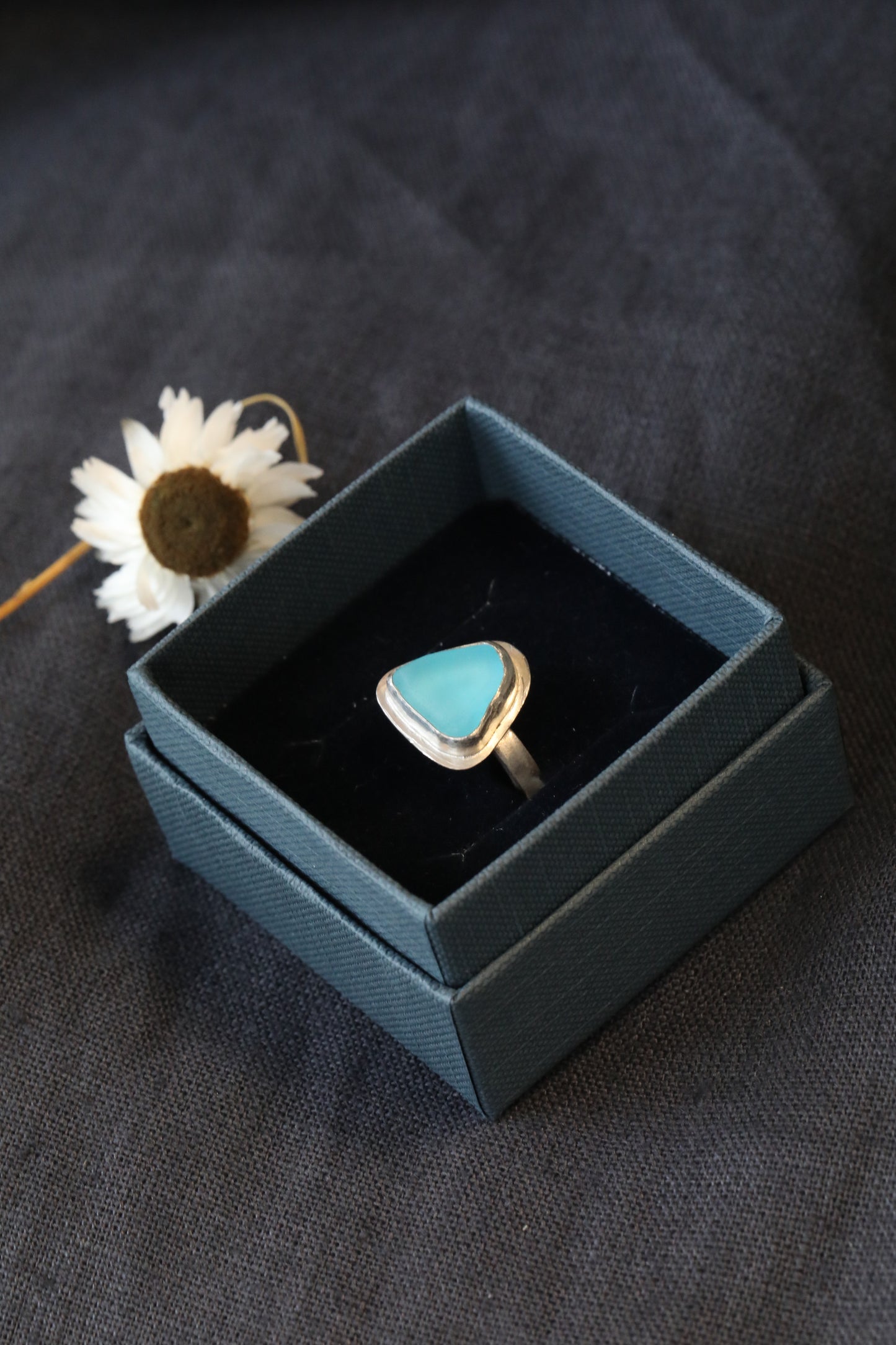 GLENCOE no.2 turquoise & silver ring - Size O